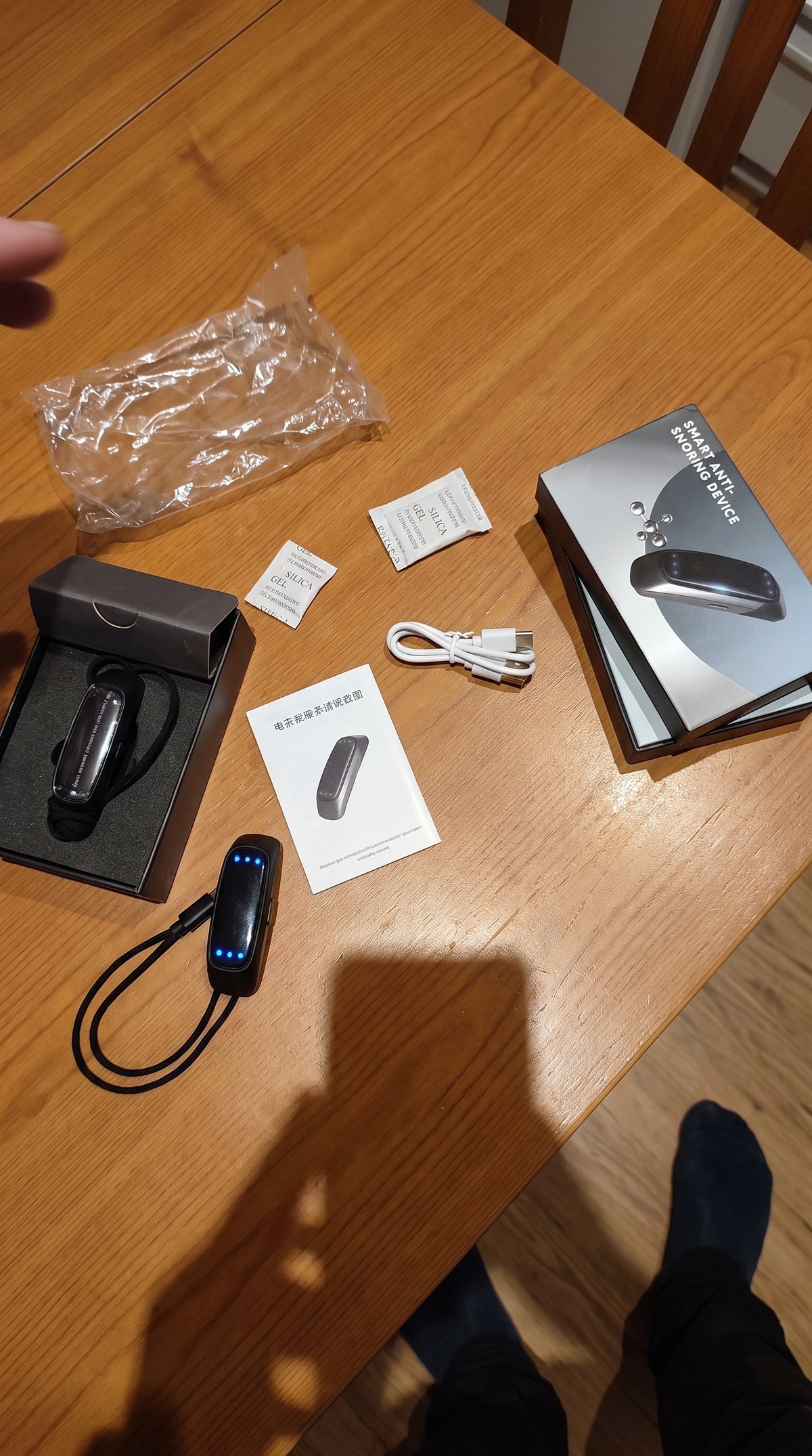 Contenido de la caja del dispositivo antirronquidos